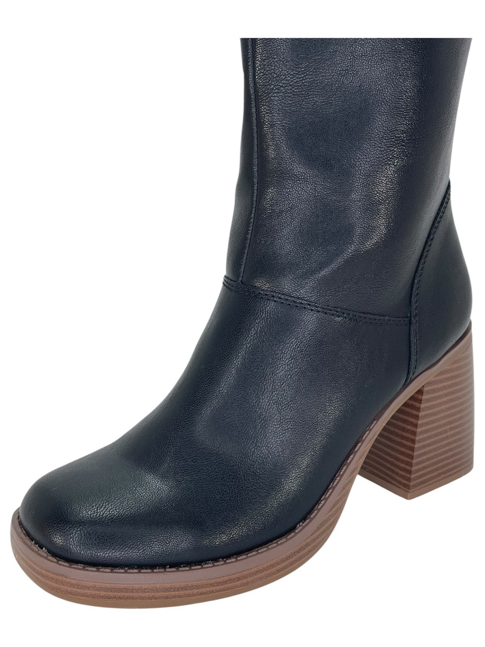 Sun + Stone Aleenn Black Faux Leather High Top Womens Ankle Boots Size 7M - Picture 7 of 13